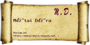 Mátai Dóra névjegykártya